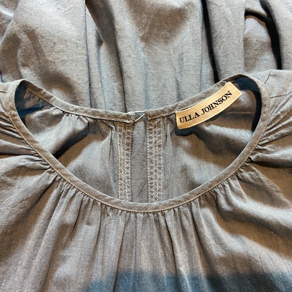 Ulla Johnson Light Blue, Cotton, Flutter-Sleeve, Tired Dress - Picture 7 of 9